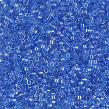 Delica Beads (Miyuki), size 11/0 (same as 12/0), SKU 195006.DB11-1230, transparent azure luster, (10gram tube, apprx 1900 beads)
