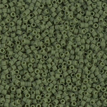 Delica Beads (Miyuki), size 11/0 (same as 12/0), SKU 195006.DB11-1585, matte opaque avocado, (10gram tube, apprx 1900 beads)