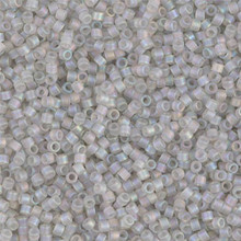 Delica Beads (Miyuki), size 11/0 (same as 12/0), SKU 195006.DB11-1286, matte transparent gray mist AB, (10gram tube, apprx 1900 beads)