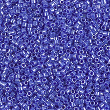 Delica Beads (Miyuki), size 11/0 (same as 12/0), SKU 195006.DB11-1569, opaque cyan blue luster, (10gram tube, apprx 1900 beads)