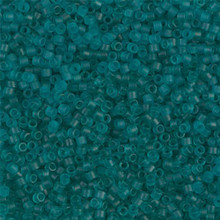 Delica Beads (Miyuki), size 11/0 (same as 12/0), SKU 195006.DB11-1268, matte transparent caribbean teal, (10gram tube, apprx 1900 beads)