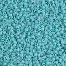 Delica Beads (Miyuki), size 11/0 (same as 12/0), SKU 195006.DB11-1595, matte opaque sea opal AB, (10gram tube, apprx 1900 beads)