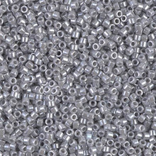 Delica Beads (Miyuki), size 11/0 (same as 12/0), SKU 195006.DB11-1570, opaque ghost gray luster, (10gram tube, apprx 1900 beads)