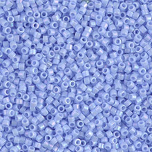Delica Beads (Miyuki), size 11/0 (same as 12/0), SKU 195006.DB11-1596, matte opaque agate blue AB, (10gram tube, apprx 1900 beads)