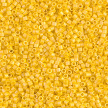 Delica Beads (Miyuki), size 11/0 (same as 12/0), SKU 195006.DB11-1592, matte opaque canary AB, (10gram tube, apprx 1900 beads)