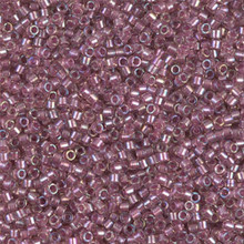 Delica Beads (Miyuki), size 11/0 (same as 12/0), SKU 195006.DB11-1745, sparkling antique rose lined crystal AB, (10gram tube, apprx 1900 beads)