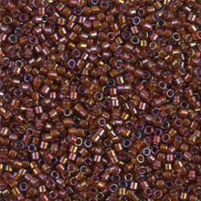 Delica Beads (Miyuki), size 11/0 (same as 12/0), SKU 195006.DB11-1750, sparkling beige lined root beer, (10gram tube, apprx 1900 beads)
