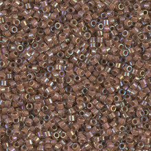 Delica Beads (Miyuki), size 11/0 (same as 12/0), SKU 195006.DB11-1732, cocoa lined crystal AB, (10gram tube, apprx 1900 beads)