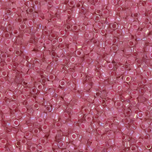 Delica Beads (Miyuki), size 11/0 (same as 12/0), SKU 195006.DB11-1742, rose lined opal AB, (10gram tube, apprx 1900 beads)