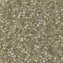 Delica Beads (Miyuki), size 11/0 (same as 12/0), SKU 195006.DB11-1766, sparkling celery lined light tea rose AB, (10gram tube, apprx 1900 beads)