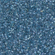 Delica Beads (Miyuki), size 11/0 (same as 12/0), SKU 195006.DB11-1762, sparkling sky blue lined crystal AB, (10gram tube, apprx 1900 beads)