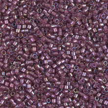 Delica Beads (Miyuki), size 11/0 (same as 12/0), SKU 195006.DB11-1757, sparkling orchid lined amethyst AB, (10gram tube, apprx 1900 beads)
