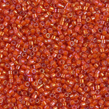 Delica Beads (Miyuki), size 11/0 (same as 12/0), SKU 195006.DB11-1780, white lined flame red AB, (10gram tube, apprx 1900 beads)