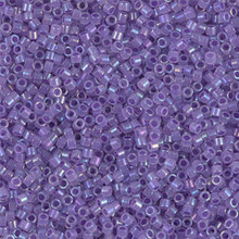 Delica Beads (Miyuki), size 11/0 (same as 12/0), SKU 195006.DB11-1753, sparkling purple lined opal AB, (10gram tube, apprx 1900 beads)