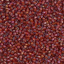 Delica Beads (Miyuki), size 11/0 (same as 12/0), SKU 195006.DB11-1781, white lined root beer AB, (10gram tube, apprx 1900 beads)