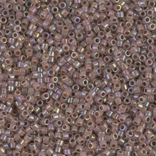 Delica Beads (Miyuki), size 11/0 (same as 12/0), SKU 195006.DB11-1749, cocoa lined opal AB, (10gram tube, apprx 1900 beads)