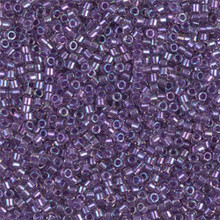 Delica Beads (Miyuki), size 11/0 (same as 12/0), SKU 195006.DB11-1754, sparkling purple lined crystal AB, (10gram tube, apprx 1900 beads)