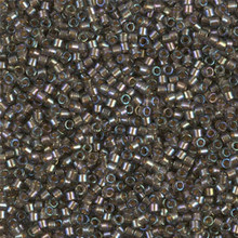 Delica Beads (Miyuki), size 11/0 (same as 12/0), SKU 195006.DB11-1773, sparkling beige lined gray AB, (10gram tube, apprx 1900 beads)