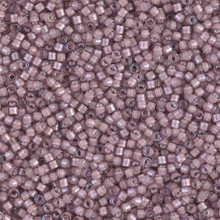 Delica Beads (Miyuki), size 11/0 (same as 12/0), SKU 195006.DB11-1791, white lined smoky amethyst AB, (10gram tube, apprx 1900 beads)