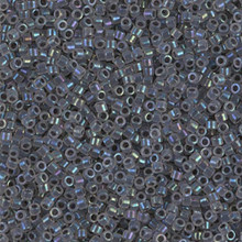 Delica Beads (Miyuki), size 11/0 (same as 12/0), SKU 195006.DB11-1774, gray lined opal AB, (10gram tube, apprx 1900 beads)