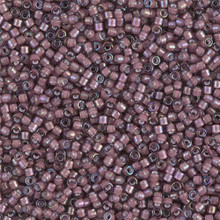 Delica Beads (Miyuki), size 11/0 (same as 12/0), SKU 195006.DB11-1792, white lined dark smoky amethyst AB, (10gram tube, apprx 1900 beads)