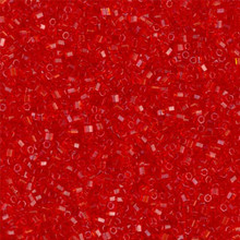 Japanese Miyuki Seed Beads, size 15/0, SKU 189015.MY15-0140cut, red orange transparent cut, (1 12-13gram tube - apprx 3500 beads)
