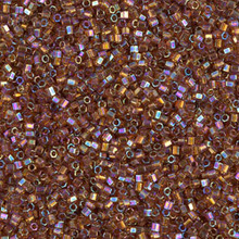 Japanese Miyuki Seed Beads, size 15/0, SKU 189015.MY15-0257cut, topaz transparent AB cut, (1 12-13gram tube - apprx 3500 beads)