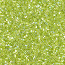 Japanese Miyuki Seed Beads, size 15/0, SKU 189015.MY15-0258cut, chartreuse transparent AB cut, (1 12-13gram tube - apprx 3500 beads)