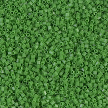 Japanese Miyuki Seed Beads, size 15/0, SKU 189015.MY15-0411cut, green opaque cut, (1 12-13gram tube - apprx 3500 beads)