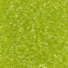 Japanese Miyuki Seed Beads, size 15/0, SKU 189015.MY15-0143cut, chartreuse transparent cut, (1 12-13gram tube - apprx 3500 beads)