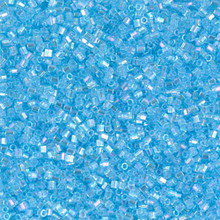 Japanese Miyuki Seed Beads, size 15/0, SKU 189015.MY15-0260cut, aqua transparent AB cut, (1 12-13gram tube - apprx 3500 beads)