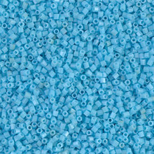 Japanese Miyuki Seed Beads, size 15/0, SKU 189015.MY15-0413cut, blue turquoise opaque cut, (1 12-13gram tube - apprx 3500 beads)