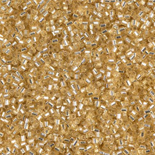 Japanese Miyuki Seed Beads, size 15/0, SKU 189015.MY15-0003cut, gold silver lined cut, (1 12-13gram tube - apprx 3500 beads)