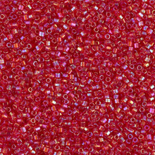 Japanese Miyuki Seed Beads, size 15/0, SKU 189015.MY15-0254cut, red transparent AB cut, (1 12-13gram tube - apprx 3500 beads)