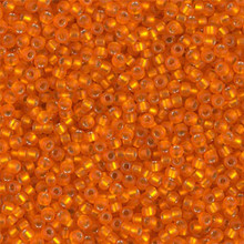 Japanese Miyuki Seed Beads, size 11/0, SKU 111030.MY11-0008F, matte silver lined orange, (1 28-30 gram tube, apprx 3080 beads)