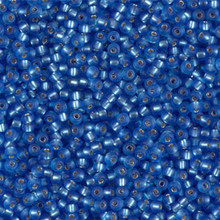 Japanese Miyuki Seed Beads, size 11/0, SKU 111030.MY11-0019F, matte silver lined sapphire, (1 28-30 gram tube, apprx 3080 beads)
