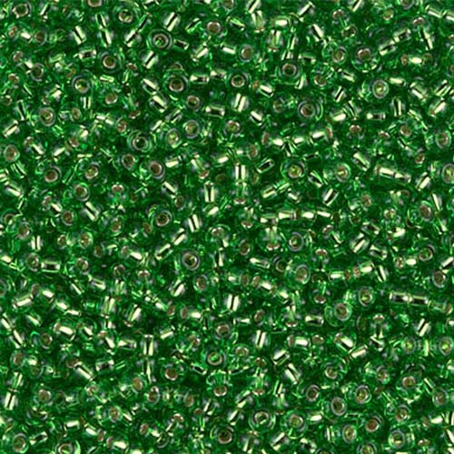 Japanese Miyuki Seed Beads, size 11/0, SKU 111030.MY11-0015, tr light green silver lined, (1 28-30 gram tube, apprx 3080 beads) - Land of Odds with Warren Feld Jewelry Japanese Miyuki Seed Beads, size 11/0, SKU 111030.MY11-0015, tr light green silver lined, (1 28-30 gram tube, apprx 3080 beads) - Land of Odds with Warren Feld Jewelry