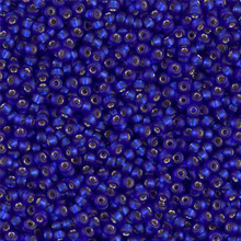 Japanese Miyuki Seed Beads, size 11/0, SKU 111030.MY11-0020F, matte cobalt silver lined, (1 28-30 gram tube, apprx 3080 beads)