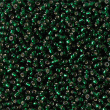 Japanese Miyuki Seed Beads, size 11/0, SKU 111030.MY11-0027, dark emerald silver lined, (1 28-30 gram tube, apprx 3080 beads)