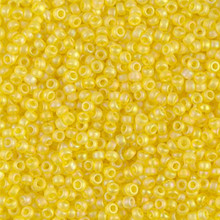 Japanese Miyuki Seed Beads, size 11/0, SKU 111030.MY11-0136FR, matte transparent yellow AB, (1 28-30 gram tube, apprx 3080 beads)
