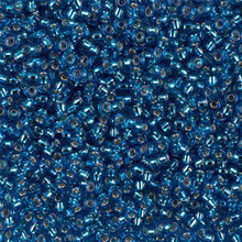 Japanese Miyuki Seed Beads, size 11/0, SKU 111030.MY11-0025, capri blue silver lined, (1 28-30 gram tube, apprx 3080 beads)