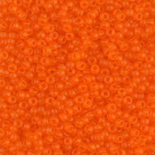 Japanese Miyuki Seed Beads, size 11/0, SKU 111030.MY11-0138F, matte transparent orange, (1 28-30 gram tube, apprx 3080 beads)
