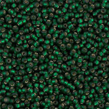 Japanese Miyuki Seed Beads, size 11/0, SKU 111030.MY11-0027F, matte dark emerald silver lined, (1 28-30 gram tube, apprx 3080 beads)