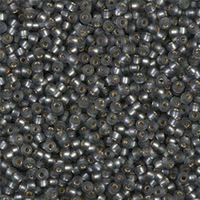 Japanese Miyuki Seed Beads, size 11/0, SKU 111030.MY11-0021F, matte transparent grey silver lined, (1 28-30 gram tube, apprx 3080 beads)