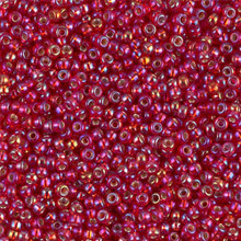 Japanese Miyuki Seed Beads, size 11/0, SKU 111030.MY11-1010, flame red silver-lined AB, (1 28-30 gram tube, apprx 3080 beads)
