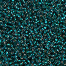 Japanese Miyuki Seed Beads, size 11/0, SKU 111030.MY11-0030, transparent dark teal silver lined, (1 28-30 gram tube, apprx 3080 beads)