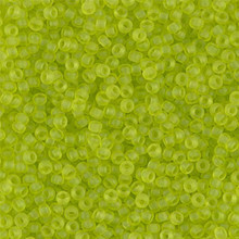 Japanese Miyuki Seed Beads, size 11/0, SKU 111030.MY11-0143F, matte transparent chartreuse, (1 28-30 gram tube, apprx 3080 beads)