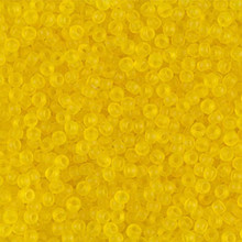 Japanese Miyuki Seed Beads, size 11/0, SKU 111030.MY11-0136F, matte transparent yellow, (1 28-30 gram tube, apprx 3080 beads)