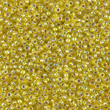 Japanese Miyuki Seed Beads, size 11/0, SKU 111030.MY11-1006, yellow silver-lined AB, (1 28-30 gram tube, apprx 3080 beads)