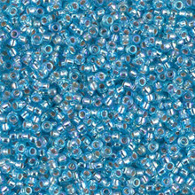 Japanese Miyuki Seed Beads, size 11/0, SKU 111030.MY11-1018, aqua silver-lined AB, (1 28-30 gram tube, apprx 3080 beads)